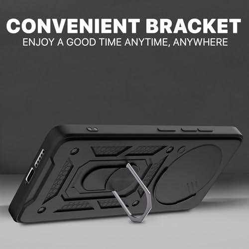 Image of Luxe Back Cover for Vivo T4 5G / iQOO Z10 5G | D10 Tough Armor Case | Sliding Camera Shield | 360 Protection | Kickstand Holder