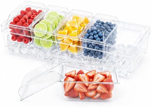 Amazon.com: Lifewit Chilled Condiment Containers with Lids, Plastic ...