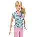 Barbie Nurse Blonde Doll (12-in/30.40-cm) with Scrubs Featuring a Medical Tool Print Top & Pink Pants, White Shoes & StethoscopeAccessory, Great Gift for Ages 3 Years Old & Up