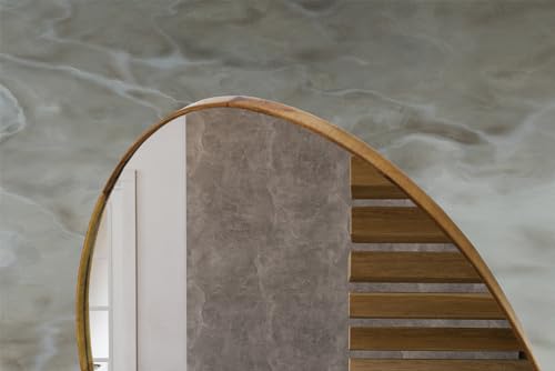 Espelho Decorativo Organico 100X70 Com Borda Moldura Em Lamina De Madeira Grande