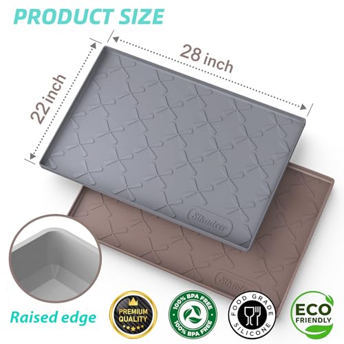 SIKADEER 28" x 22" Under Sink Mat Waterproof, Silicone Mat Kitchen Drawer Shelf and Cabinet Liner, Sink Protector for Kitchen Organizers and Storage, Boot Tray Pet Food Mats