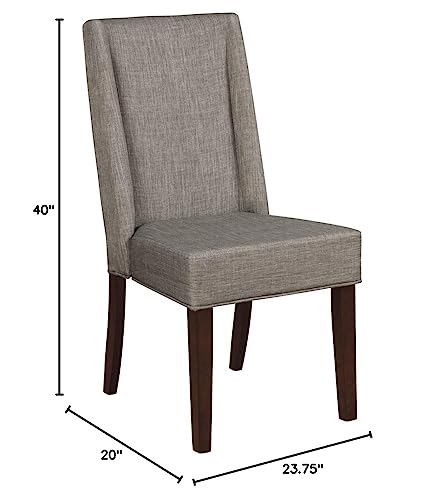 Homelegance Kavanaugh Upholstered Fabric Wingback Dining Chairs Gray, Set of 2