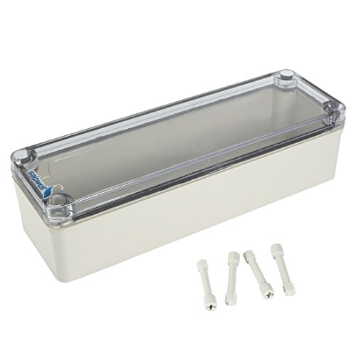 Image of Sourcingmap 3.2"x9.8"x2.56" (80mmx250mmx65mm) ABS Waterproof Universal Project Enclosure Electrical Dustproof Junction Box with PC Grey Transparent Cover