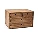 Produktbild Kirigen Holz Schreibtisch-Organizer mit Schubladen Heimarbeitsplatz Bürobedarf Holz Aufbewahrungskiste Regalkasten Regalkoffer Schminkkasten mit 4 Schubladen Drake Braun