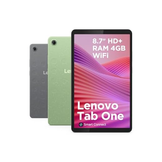 Lenovo Tab One Tablet | 8.7" 1340 x 800 LCD Display | MediaTek Helio G85 | 4GB RAM | 64GB Speicher | Android 14 | Luna Grey | inkl. Folio Case