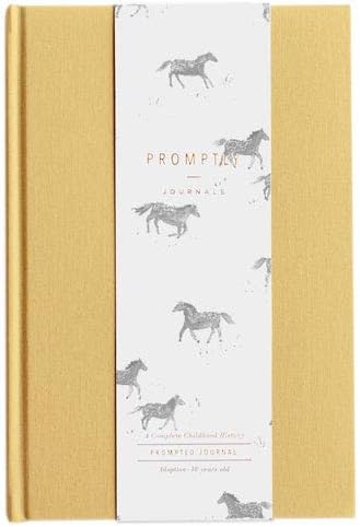 Promptly Journals, A Complete Childhood History Adoption Journal (Ochre) - A Prompted Journal for Adoption Through Age 18, Keepsake Baby Book, Baby Memory Book