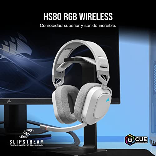 Corsair HS80 RGB Wireless Auriculares para Juegos Multiplataforma – Dolby Atmos – Micrófono Omnidireccional – Compatible con iCUE – PC, Mac, PS5, PS4 – Blanco - imagen 3