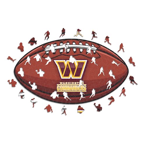 Iconic Puzzles, Washington Commanders crest, 100% eco-sustainable wooden puzzle with official license NFL, size S, 150 pieces