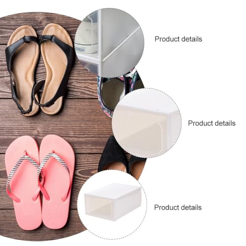 Boîtes à chaussures rangement pratique plastique transparent blanches empilables
