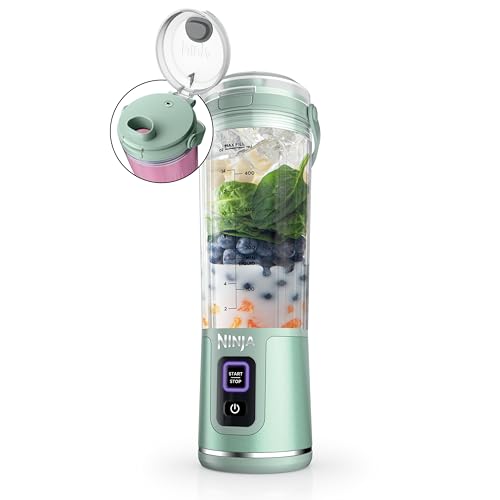 Ninja Blast Portable Blender, Cordless, 18oz. Vessel, Personal Blender For-Shakes and Smoothies, BPA Free, Leakproof-Lid and Sip Spout, USB-C Rechargeable, Dishwasher Safe Parts, Tinted Mint, BC151MT by Ninja - Used condition - US$39.99