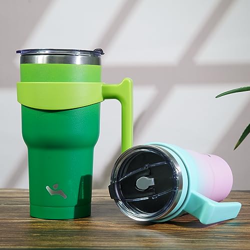 Image of Konokyo 40 oz Tumbler with Handle and Straw, Insulated Travel Mug