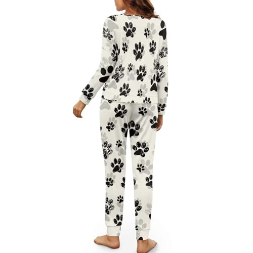 Image of Women's Pajamas Set Soft 2 Piece Loungewear Long Sleeve Pj Set Matching Sleepwear with Pockets for Women Plus Size