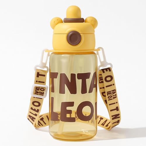 Image of Veejet Joyland Kids Water Bottle - Sipper Water Bottle for Kids - Water Bottle for School - Water bottle for Girls and Boys, BPA-Free, Spill-Proof, Perfect for School and Play - 620 ML (Yellow)
