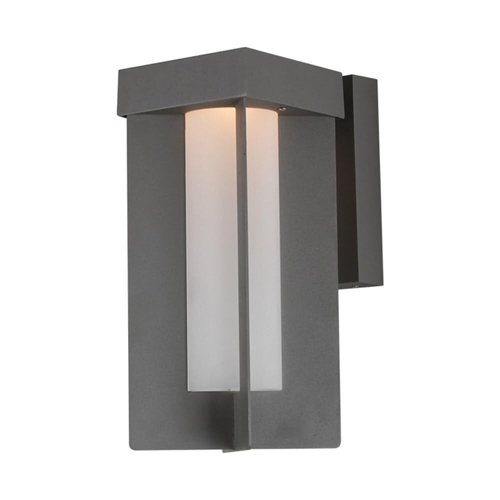 Applique Murale carrée en Verre dépoli, Applique d'extérieur à LED en Aluminium Noir, lumière Chaude, luminaire câblé pour terrasse, Garage, Porte, entrée, Couloir