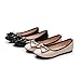 BVKHR Women's Ballet Flat Shoes Fashion Bowknot Flats Round Toe Wedding Flats Apricot Size 6