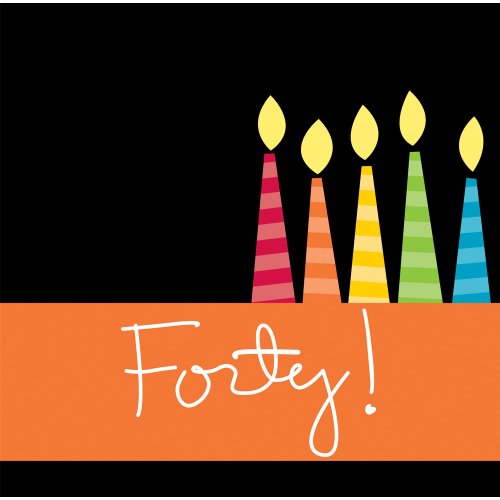 Creative Converting 16 Count 3-Ply Paper Lunch Napkins, Great Birthday 40th
