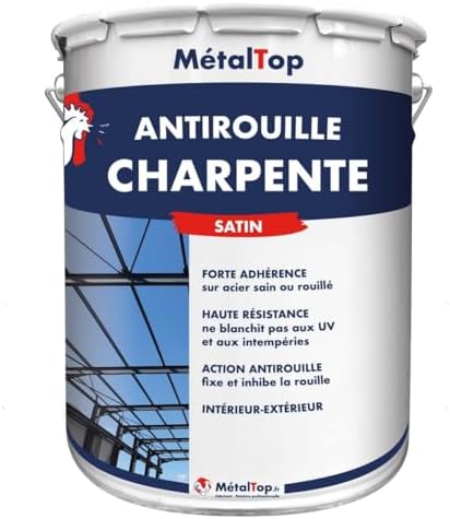 Metaltop - Antirouille Charpente - Brun chocolat - RAL 8017-1 L -...
