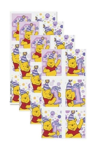WINNIE THE POOH FIRST BIRTHDAY STICKERS