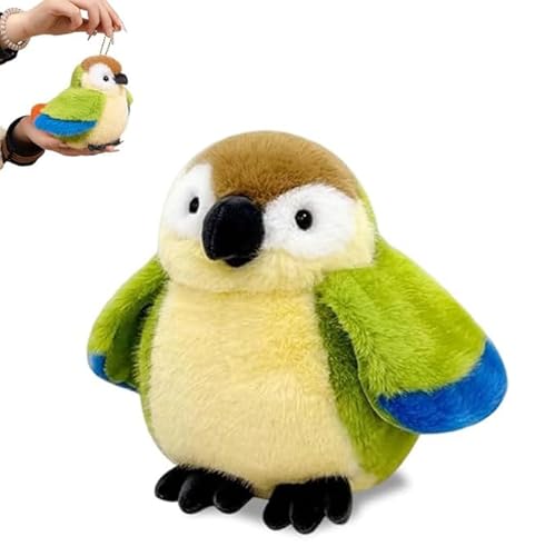 HAUZMLL Portachiavi a forma di pappagallo in peluche, accessorio per