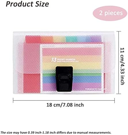 gishane 2 pcs Revision Card Holders, Expanding File Folders Revision Cards Index Cards Plastic Expandable Organizer with Labels Mini Documents Files for Bills Cards Coupons