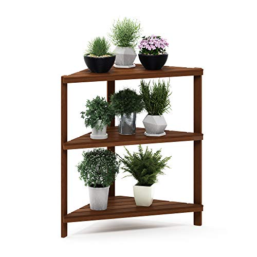 Furinno FG18445 Tioman Hardwood Patio Furniture Corner Shelf in Teak