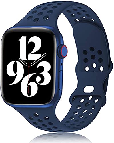 コンパチブル Apple Watch 7 バンド スポーツバンド シリコン 通気性 防汗 アップルウォッチバンド コンパチブル iWatch Series 7/6//5/4/3/2/1/SEの38mm 40mm 41mm 42mm 44mm 45mmに対応