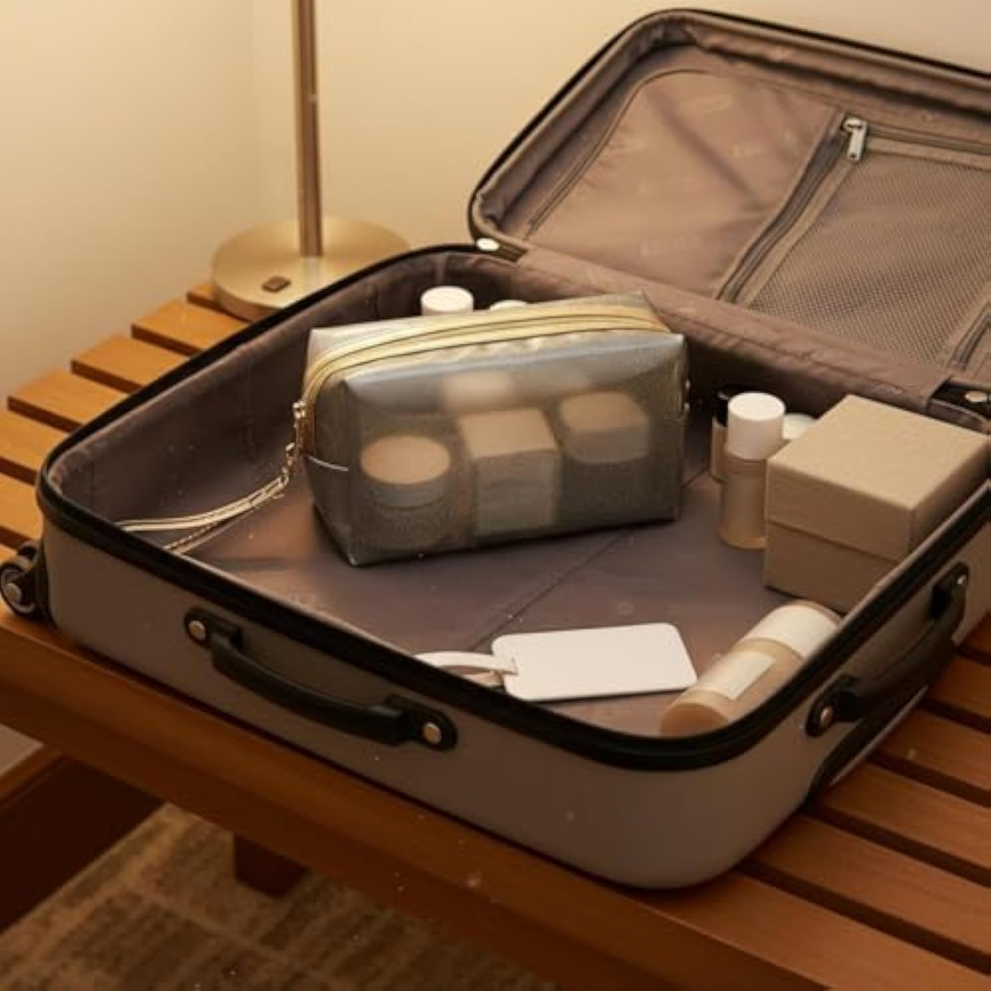 Large Capacity Transparent PVC Makeup Bag, Waterproof Travel Organizer