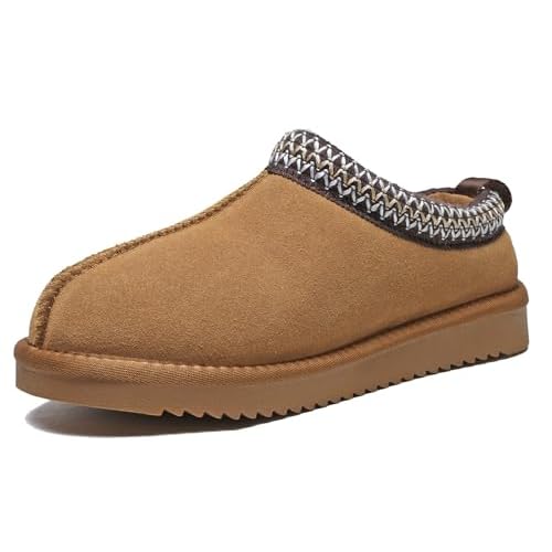 MeikMangni Women's Suede Platform Slippers - Brown Fur