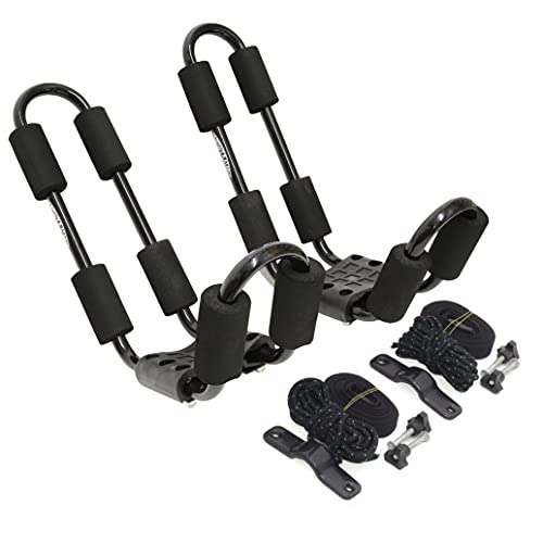 Conwy Kayak Heavy Duty Kayak Roof Rack Double J Bars and Straps J2