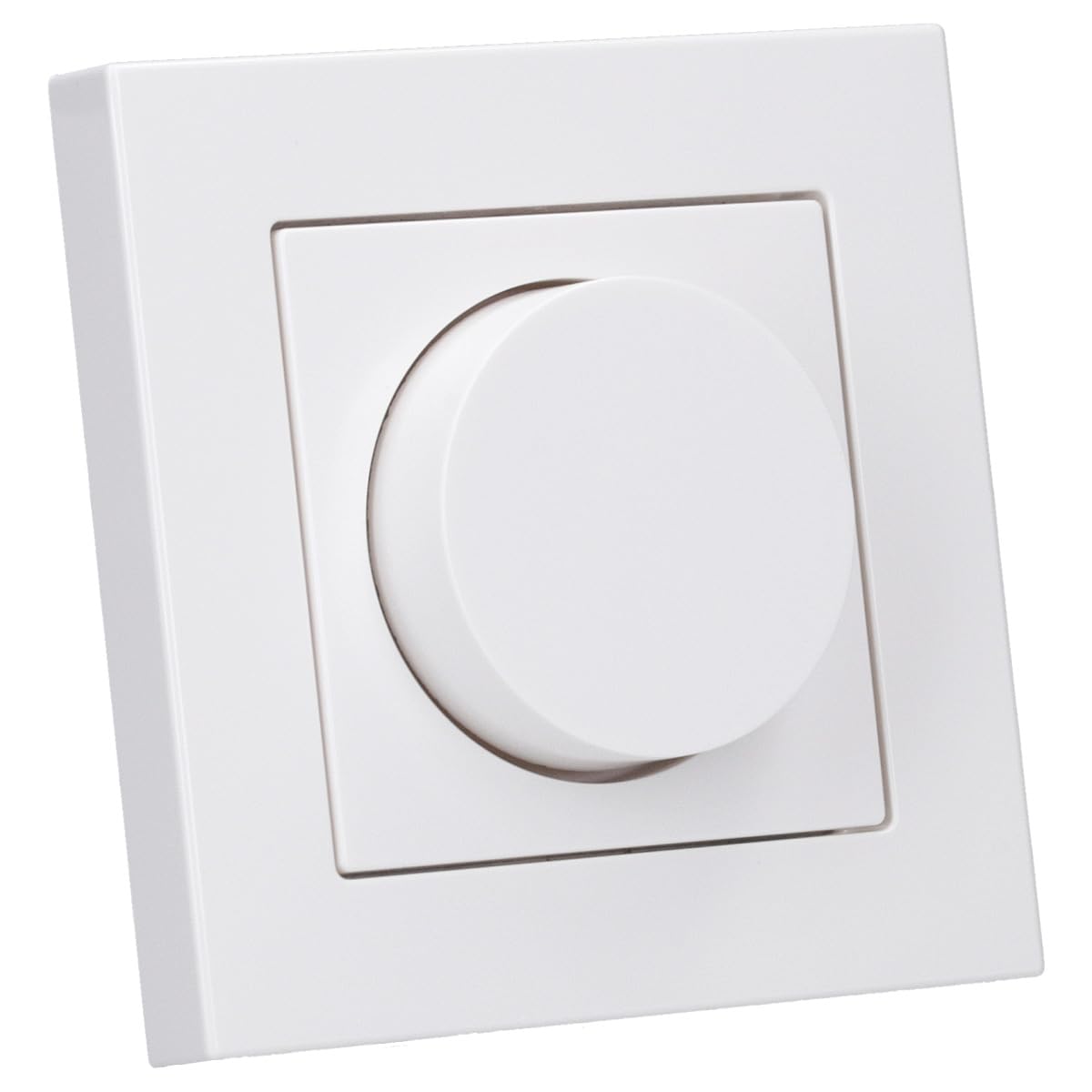 JUNG Serie A Drehdimmer Set Alpinweiß | mit 1730DD Drehdimmer Standard LED, A1740WW Abdeckung mit Drehknopf, A5581BFWW Rahmen 1-fach