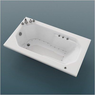 Montserrat 36 x 60 x 23" Rectangular Air Jetted Bathtub Color/Trim / Tile Flange / Front Skirt / Drain: White / Brushed Nickel / Yes / No / Right