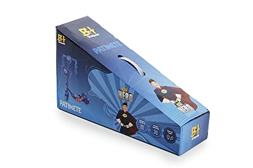PATINETE 3 RODAS MUSICAL COM LUZ LED BH HERO AZUL BH STORE