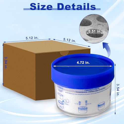 CryoKing 18-Well Cryoboxes, -1℃(-33.8℉) Freezing Container, Polycarbonate Freezer Boxes, Laboratory Procedure Cooling Box for 1.2ml or 2.0ml Vials, 1 Pcs Freezing Containers