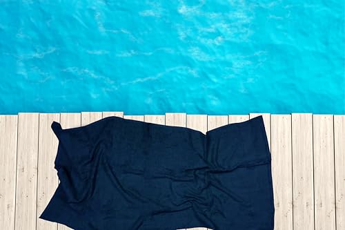 ASTILTEX Large Bath Towels Pack of 6 – 24" x 50", 100% Cotton Terry – Soft, Quick-Dry & Highly Absorbent – Navy Blue Towels for Bathroom, Spa, Shower, Pool & Daily Use by ASTILTEX - Used condition - Image 4