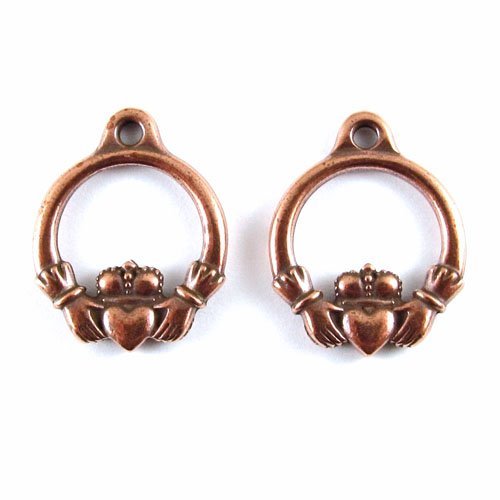 TierraCast Pewter Charms-Copper Small Claddagh (2)