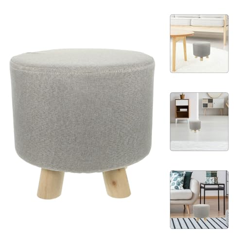 Taburete pequeño de madera PRETYZOOM y asiento minimalista para sala de estar 8