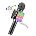 BlueFire Wireless 4 in 1 Bluetooth Karaoke Microphone with LED Lights, Portable Microphone for Kids, Best Gifts Toys for 4 6 8 10 12 Year Old Girls Boys (Black)