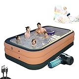 ★【MATERIALES DE ALTA CALIDAD】Piscina lounge hinchable fabricada con PVC sin BPA, que es segura para los niños y un 50 % más gruesa que la mayoría del mercado, lo que reduce el riesgo de pinchazos para garantizar una larga vida útil. El fondo de la piscina inflable grande es súper suave e inflable, lo que funciona como un colchón adicional entre el suelo y el niño, lo que aumenta la protección de los niños mientras juegan.