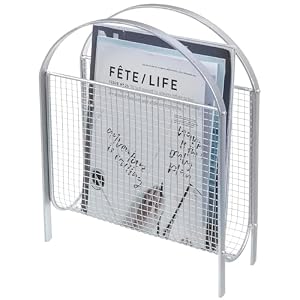 MyGift Magazine Rack, Floor Freestanding Magazine Holder for Bathroom Bedroom Office, Books Newspapers File Mail Organizer, Mid Century Modern Decor Wire Storage for Tablets and Documents