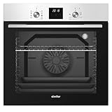 Simfer Einbau-Backofen 60 cm BO 6089, 80 Liter, 9 Funktionen, Digitaler Timer, Grillfunktion, Heißluft, Umluft, Seitengitter, 3-fach Verglasung