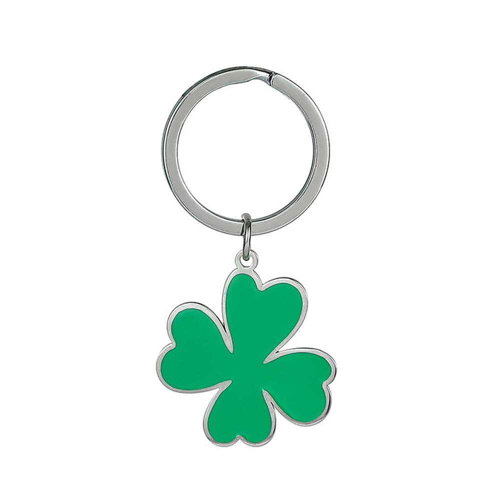 The Lucky Four Leaf Clover Cloverleaf Cute Zinc Alloy Key Chain Ring Keychain Fortune Pendant Souvenir Gift
