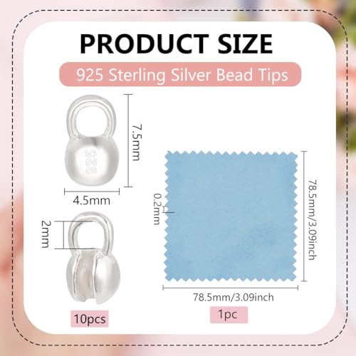 Perles à sertir argent 925 nœuds clapet pointes calotte fabrication bijoux