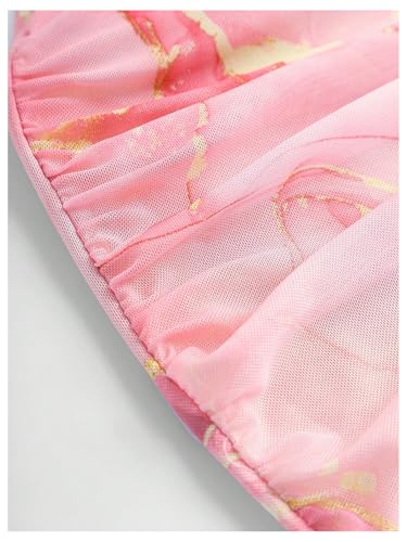 WDIRARA Girl's Tie Dye Ruched Mesh Maxi Dress Off Shoulder Sleeveless Split Long Dresses3