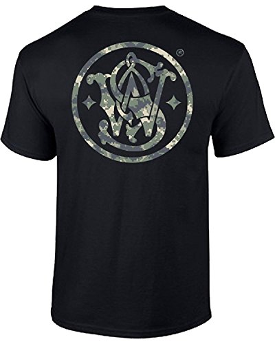 Smith Men's And Wesson Camo Logo Screen Print T-Shirt Black XX-Large