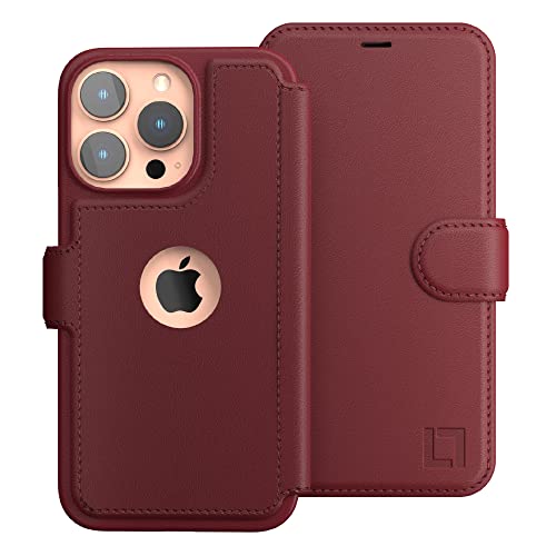 LUPA Legacy iPhone 13 Pro Max Wallet Case - Case with Card Holder - [Slim + Durable] for Women and Men - iPhone 13 Pro Max Flip Cell Phone case - Faux Leather - Folio Cover - Burgundy