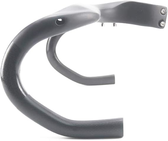 Carbon Fiber Road Handle Bars 40cm Integrated Drop Bar | Grey 3K Matte,Stem Diameter 28.6mm,Integrated Road Handle Bar,Bicycle Aero Handle Bars Short Reach 75mm