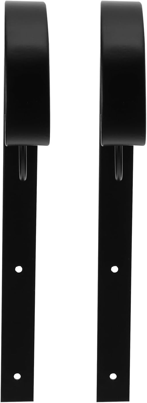 Iron Hanging Flower Basket Brackets 2pcs with Screws Wall Mounted Plant Hooks for Balcony Outdoor Garden Black Iron Hanging Rack