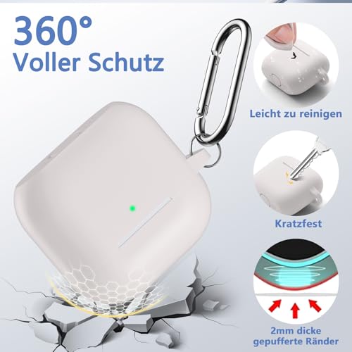 Dgege for Airpods 4th Generation Case Cover(2024),Soft Silicone Full Protective Case for AirPods 4 Case with Keychain & Cleaner Kit,Compatible with Apple Airpods 4 for Women,Men（Starlight） by DGege - Used condition - Image 3