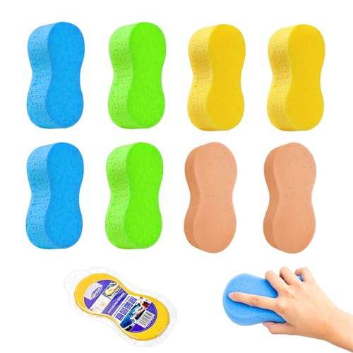 8pcs Autoschwamm Aussen Schwamm Auto Schwamm Außen Autowäsche Groß Autowaschschwamm Große Schwämme Groß Bunt Waschschwamm Auto Putzschwamm Autoschwämme 22*11*3,5cm/22*11*4,5cm Orange, Blau, Grün, Gelb