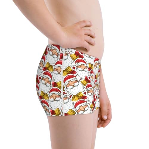 Boys' Cotton Boxer Brief Soft Underwear-Santa Claus Bells2